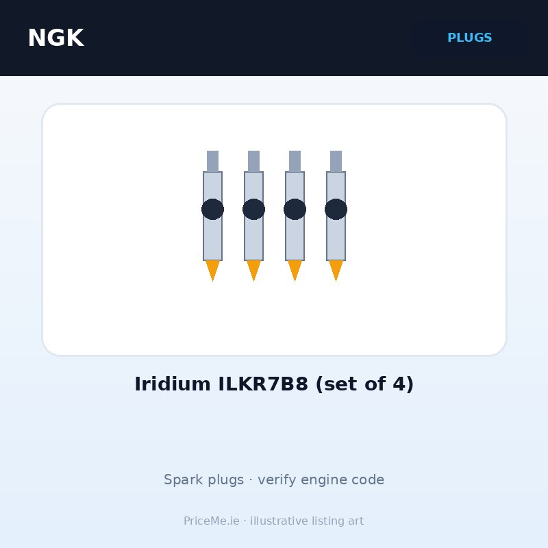 NGK Iridium Spark Plugs ILKR7B8 (set of 4)